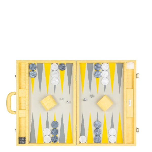 Lemon Alligator Backgammon Set With Handle